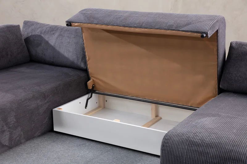 Gaudir 4-sits Soffa med Divan - Antracit - Möbler - Soffa - U-soffa