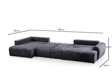 Gaudir 4-sits Soffa med Divan - Antracit - Möbler - Soffa - U-soffa