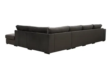 Grande 5-sits U-Soffa med Divan Vänster - Mörkgrå Sammet - Möbler - Soffa - U-soffa