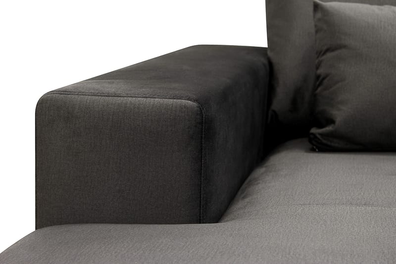 Grande 5-sits U-Soffa med Divan Vänster - Mörkgrå Sammet - Möbler - Soffa - U-soffa