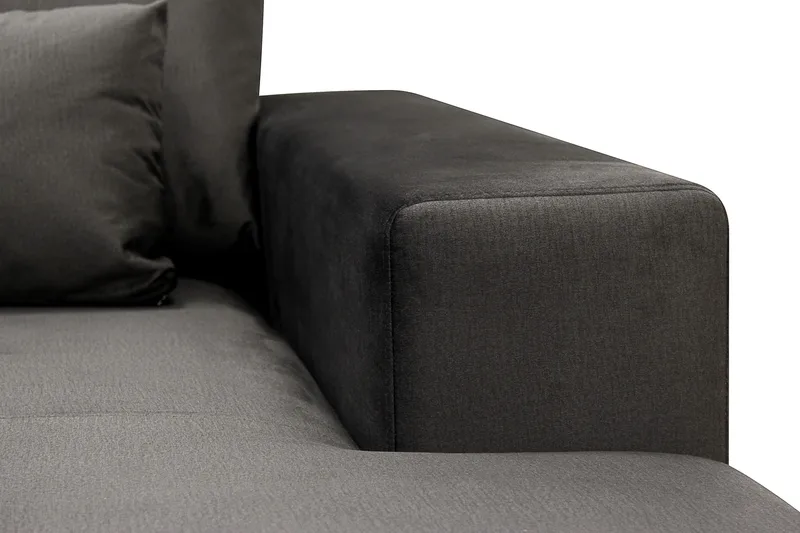 Grande 6-sits U-Soffa med Divan Höger - Mörkgrå Sammet - Möbler - Soffa - U-soffa