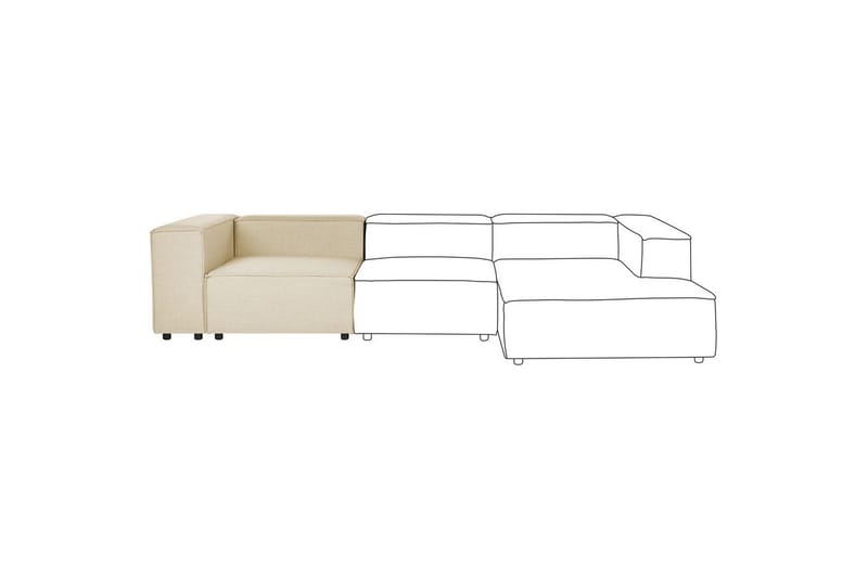 Hörnsektion Aprica Beige, svart, Linne - Beige - Möbler - Soffa - Modulsoffor - Hörnmodul