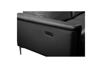Hörnsoffa 3-sits Lund Svart, PU, Höger elektrisk vilstol - Svart, PU, Höger elektrisk vilstol - Möbler - Soffa - Skinnsoffor