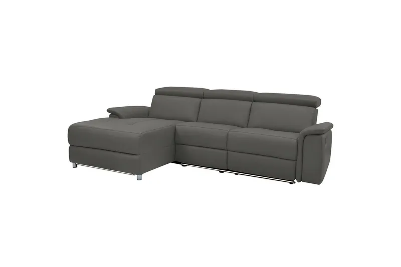 Hörnsoffa 3-sits Pareli Grå, Läder/PU, Vänster Manuell Fåtölj, Grå, Läder/PU, Vänster Manuell Fåtölj