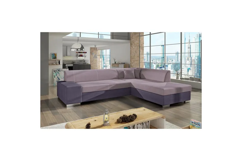 Hörnsoffa Eltap Porto 278x217x74 cm, Soro 61, Soro 65, Rosa, Lila, Höger