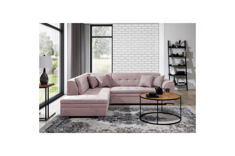 Hörnsoffa Eltap Pieretta 260x207x78 cm, Soro 61, Rosa, Vänster