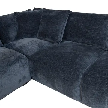 Hörnsoffa/ottoman Denvi - mörkblå - Möbler - Soffa - Hörnsoffa