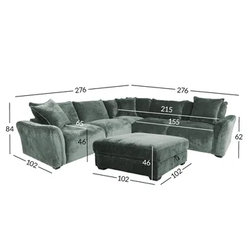 Hörnsoffa/ottoman Denvi - mintgrön - Möbler - Soffa - Hörnsoffa