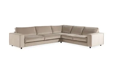 Cloudia Hörnsoffa Large Sammet - Beige - Möbler - Soffa - Hörnsoffa