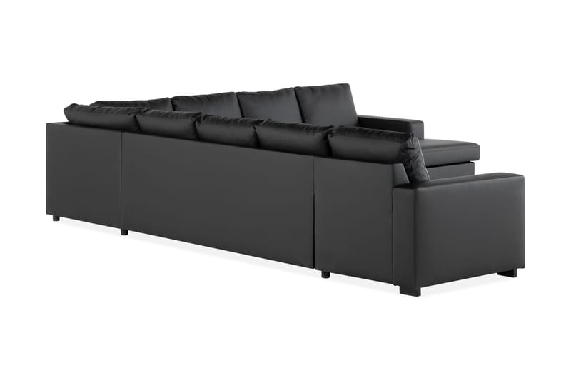 Crazy 7-sits Högervänd U-formad XX-Large Hörnsoffa med divan i Konstläder - Svart - Möbler - Soffa - Hörnsoffa - Hörnsoffa med divan