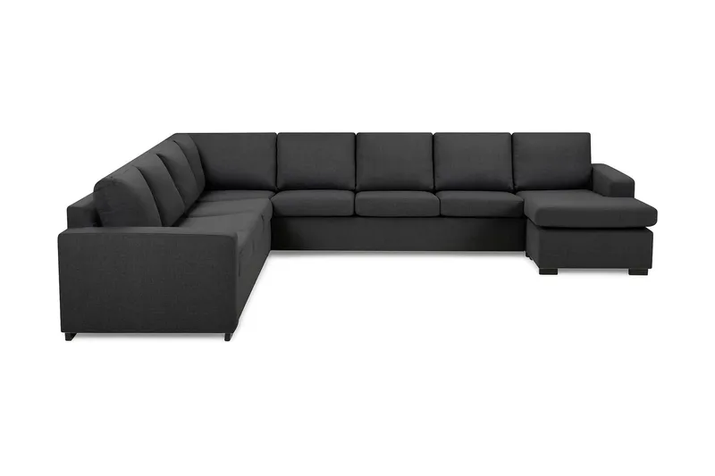 Crazy 7-sits Vändbar U-formad XX-Large Hörnsoffa med divan i Tyg, Mörkgrå