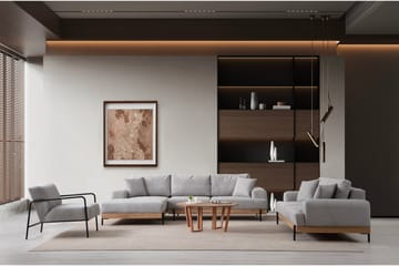 Eti Hörnsoffa 3-sits - Grå - Möbler - Soffa - Divansoffor & schäslongsoffa - 4 sits soffa med divan