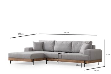 Eti Hörnsoffa 3-sits - Grå - Möbler - Soffa - Divansoffor & schäslongsoffa - 4 sits soffa med divan