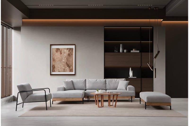 Eti Hörnsoffa 3-sits - Grå - Möbler - Soffa - Divansoffor & schäslongsoffa - 4 sits soffa med divan