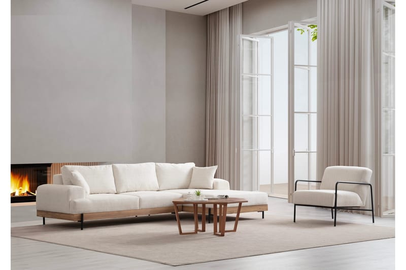 Eti Hörnsoffa 3-sits - Vit - Möbler - Soffa - Divansoffor & schäslongsoffa - 4 sits soffa med divan