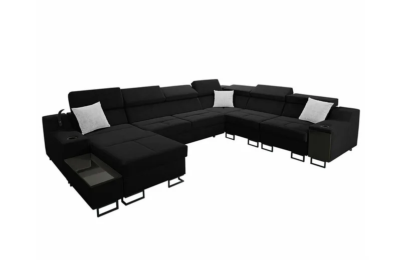 Galbally 5-sits Hörnsoffa Black