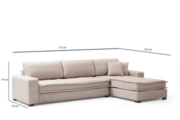 Gladfield Divansoffa 3-sits - Beige - Möbler - Soffa - Divansoffor & schäslongsoffa - 3 sits soffa med divan