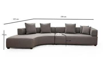 Lasalle Divansoffa 3-sits - Grå - Möbler - Soffa - 3 sits soffa