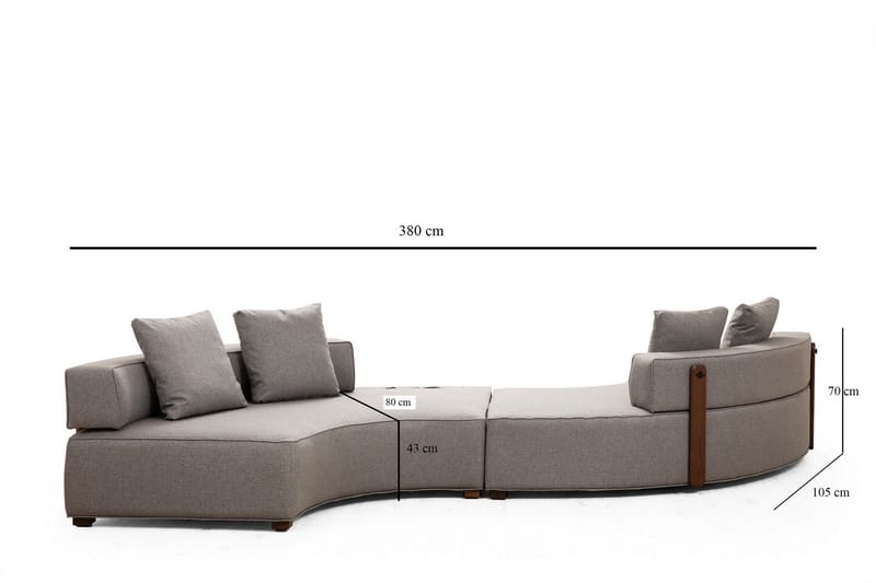 Lasalle Soffa 4-sits - Grå - Möbler - Soffa - 4 sits soffa