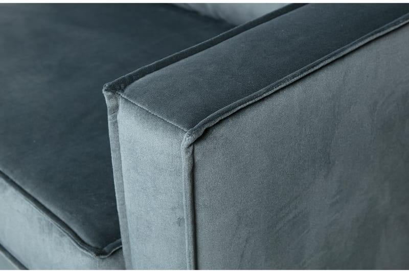 Lissbon 3-sits Höger L-formad Hörnsoffa med Divan i Sammet - Blågrön - Möbler - Soffa - Divansoffor & schäslongsoffa - 3 sits soffa med divan