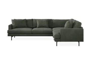 Menard 6-sits Högervänd L-formad Hörnsoffa i Manchester - Mörkgrön - Möbler - Soffa - Hörnsoffa