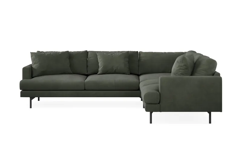 Menard 6-sits Högervänd L-formad Hörnsoffa i Manchester - Mörkgrön - Möbler - Soffa - Hörnsoffa