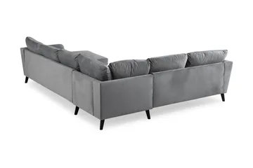 Trend 5-sits Högervänd L-formad Hörnsoffa med Divan i Sammet - Ljusgrå - Möbler - Soffa - Hörnsoffa - Hörnsoffa med divan