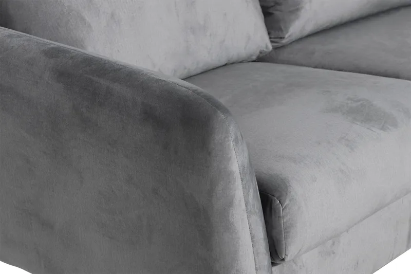 Trend 5-sits Högervänd L-formad Hörnsoffa med Divan i Sammet - Ljusgrå - Möbler - Soffa - Hörnsoffa - Hörnsoffa med divan