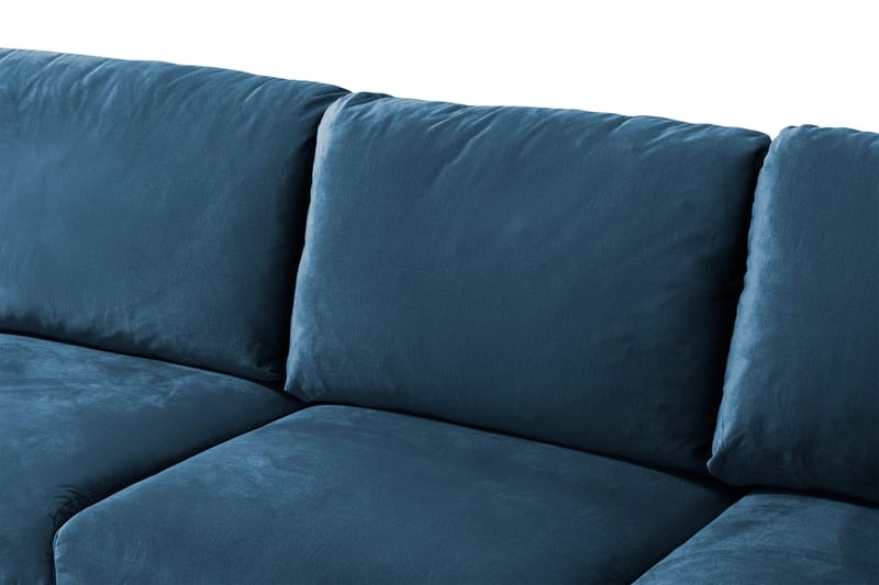Trend 5-sits Vänstervänd U-formad Hörnsoffa med divan i Sammet - Blå - Möbler - Soffa - Hörnsoffa - Hörnsoffa med divan