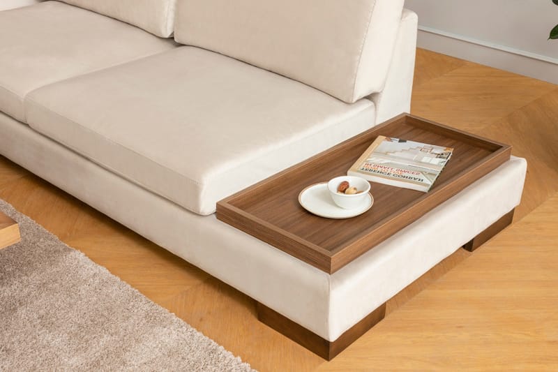 Tulima Soffa med Schäslong m Pall Vänster - Beige/Natur - Möbler - Soffa - Hörnsoffa