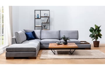 Tulima Soffa med Schäslong m Pall Vänster - Mörkgrå/Natur - Möbler - Soffa - Hörnsoffa
