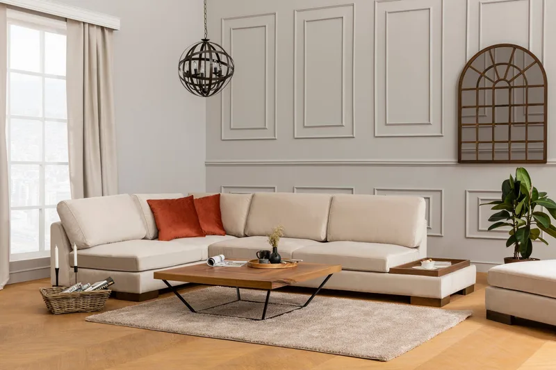 Tulima Soffa med Schäslong Vänster - Beige/Natur - Möbler - Soffa - Hörnsoffa