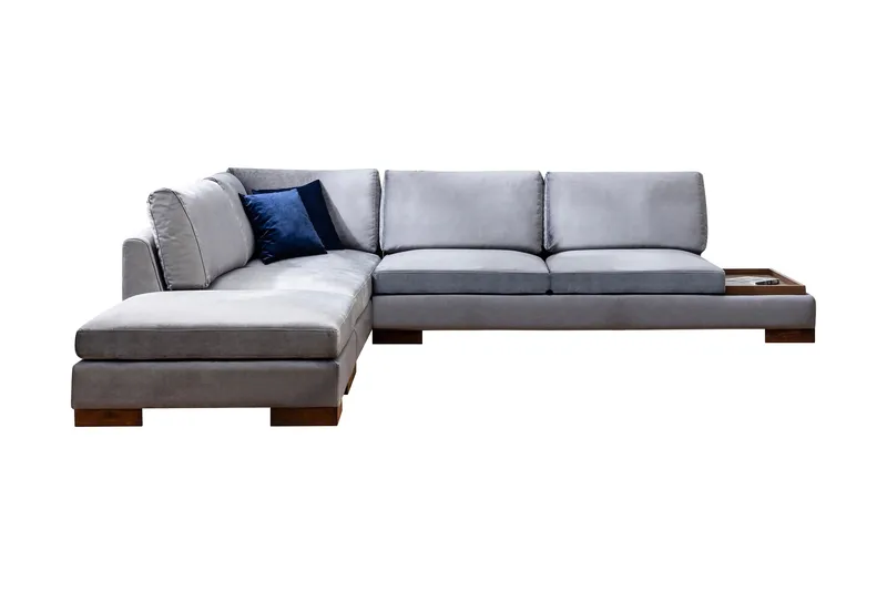 Tulima Soffa med Schäslong Vänster, Mörkgrå/Natur