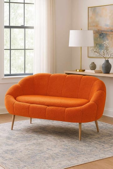 Havel 2-sits Svängd Soffa i Tyg - Orange - Möbler - Soffa - 2 sits soffa
