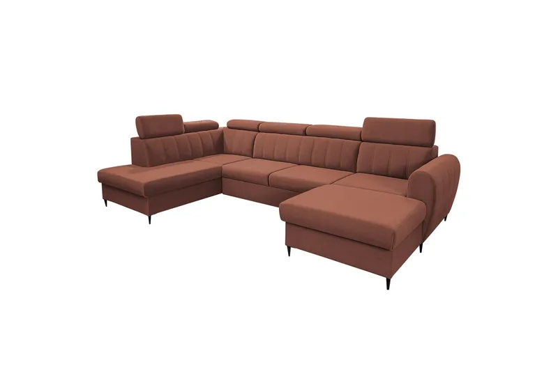 Hoffman Soffa med Divan och Schäslong 4-sits, Koppar