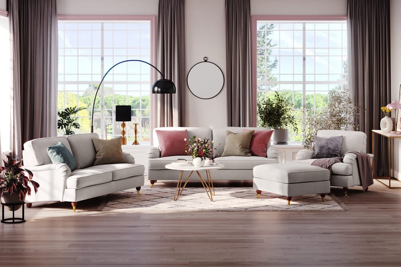 Howard Lyx 2-sits Tygsoffa - Ljusgrå - Möbler - Soffa - Howardsoffor