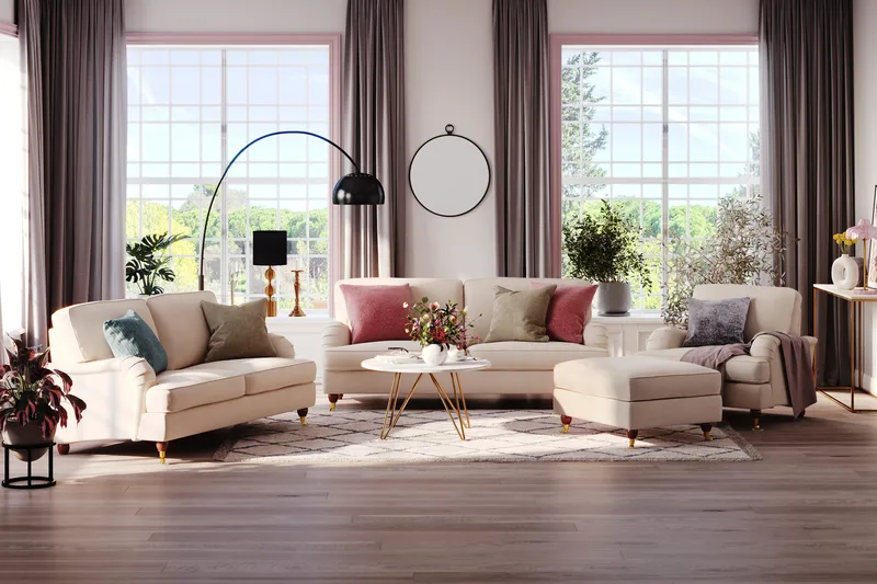 Howard Lyx 3-sits Manchestersoffa - Beige - Möbler - Soffa - Howardsoffor
