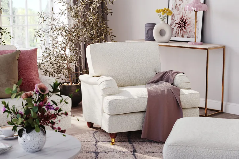 Howard Lyx 3-sits Soffa i Bouclé - Vit - Möbler - Soffa - Howardsoffor