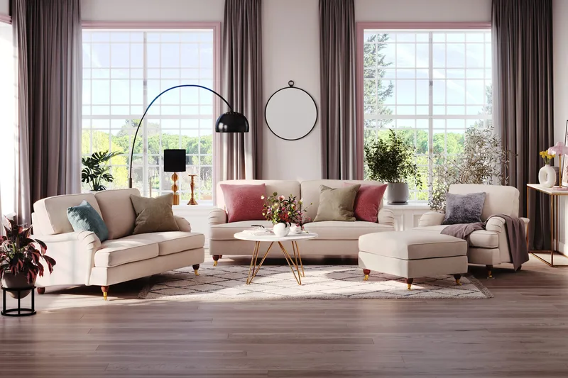Howard Lyx 3-sits Tygsoffa - Beige - Möbler - Soffa - Howardsoffor