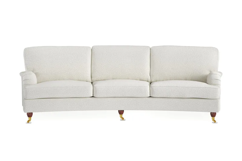 Howard Lyx 4-sits Svängd Soffa i Bouclé, Vit