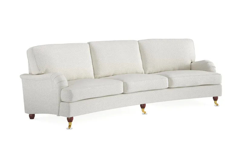 Howard Lyx 4-sits Svängd Soffa i Bouclé - Vit - Möbler - Soffa - Howardsoffor