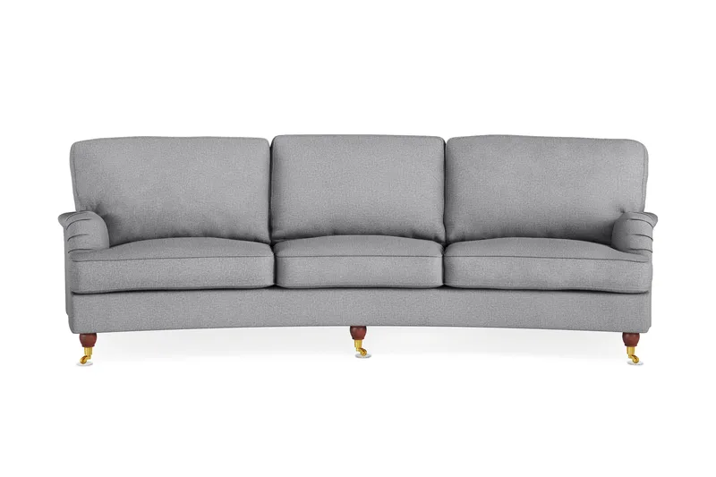 Howard Lyx 4-sits Svängd Tygsoffa, Ljusgrå
