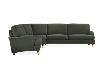 Howard Lyx 6-sits Högervänd L-formad Hörnsoffa i Manchester - Mörkgrön - Möbler - Soffa - Howardsoffor
