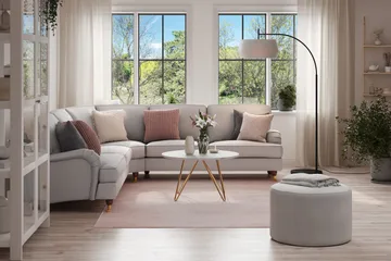 Howard Lyx 6-sits Vänstervänd L-formad Hörnsoffa i Tyg - Ljusgrå - Möbler - Soffa - Howardsoffor