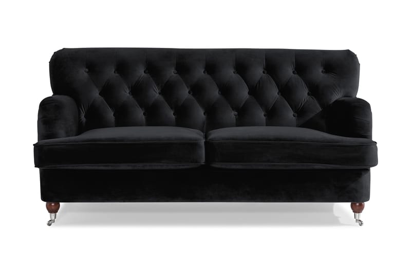 Howard Riviera 2-sits Sammetssoffa, Svart