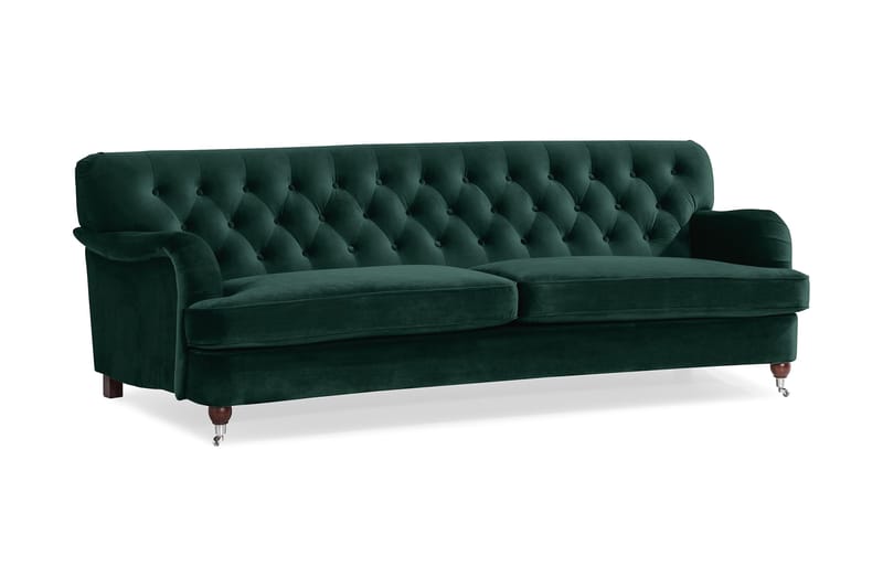 Howard Riviera 3-sits Svängd Sammetssoffa - Grön - Möbler - Soffa - Howardsoffor