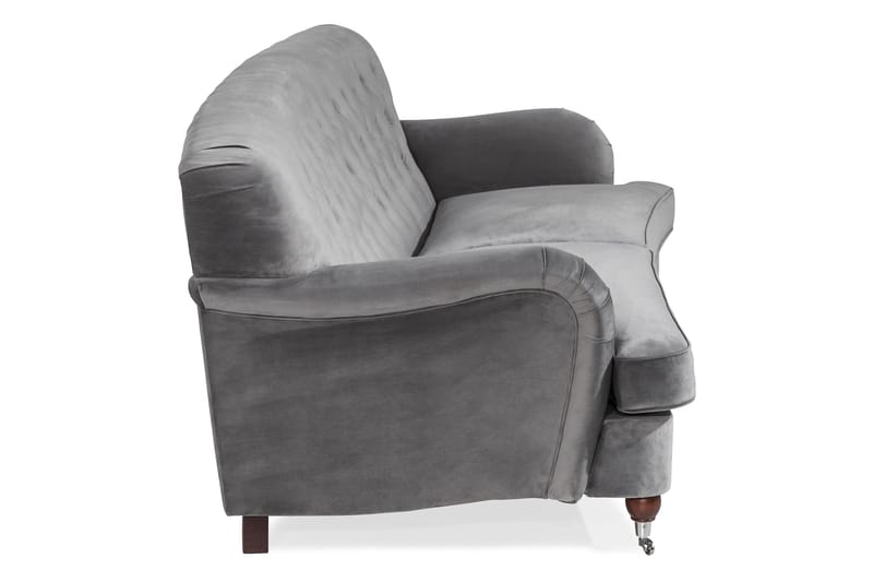 Howard Riviera 3-sits Svängd Sammetssoffa - Ljusgrå - Möbler - Soffa - Howardsoffor