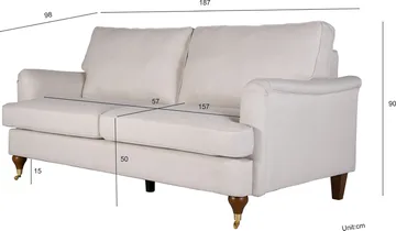 Howard Watford Deluxe soffa 2-sits - Beige tyg - Beige - Möbler - Soffa - 2 sits soffa