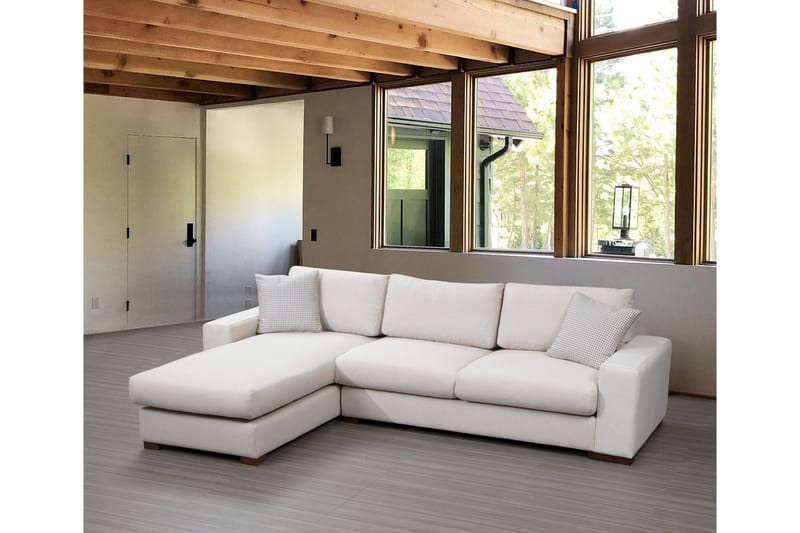 Huelva Högervänd L-formad Divansoffa med Schäslong 270 cm i Tyg - Benvit - Möbler - Soffa - Divansoffor & schäslongsoffa