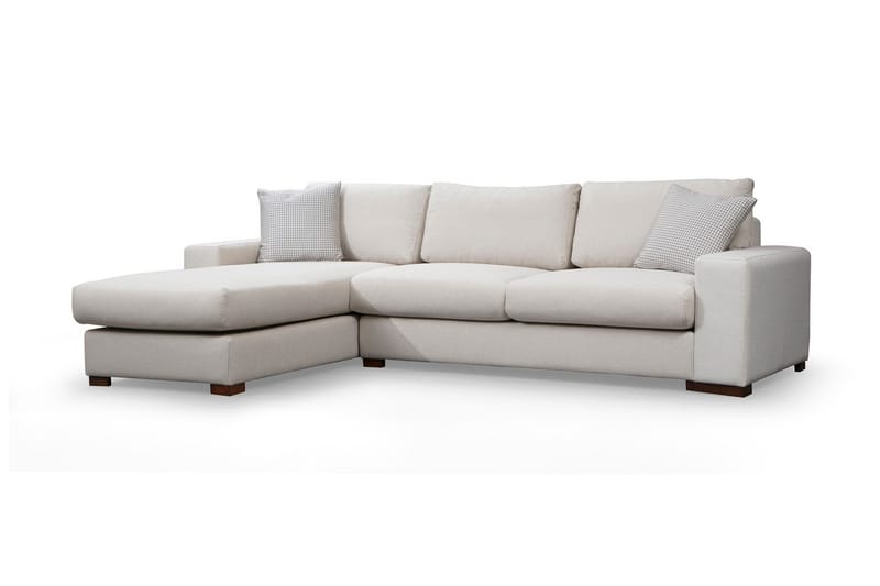 Huelva Högervänd L-formad Divansoffa med Schäslong 270 cm i Tyg - Benvit - Möbler - Soffa - Divansoffor & schäslongsoffa